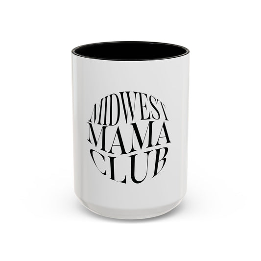 Midwest Mama Club Accent Coffee Mug — Black Interior & Handle