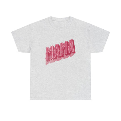 Mama Pink Retro Graphic Tee — 'MAMA' Vintage Script Mother's Day T‑Shirt
