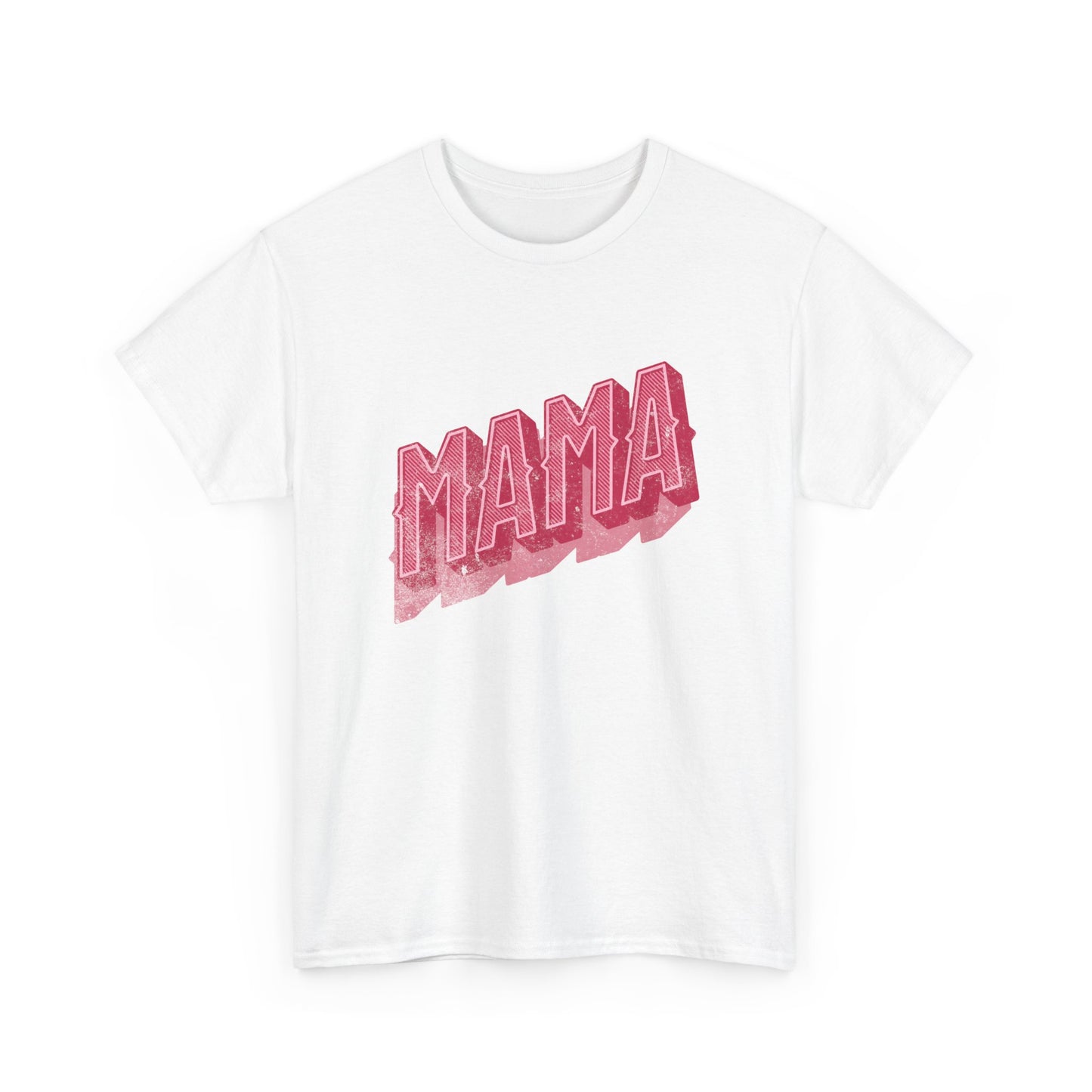 Mama Pink Retro Graphic Tee — 'MAMA' Vintage Script Mother's Day T‑Shirt