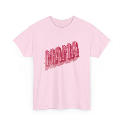 Mama Pink Retro Graphic Tee — 'MAMA' Vintage Script Mother's Day T‑Shirt