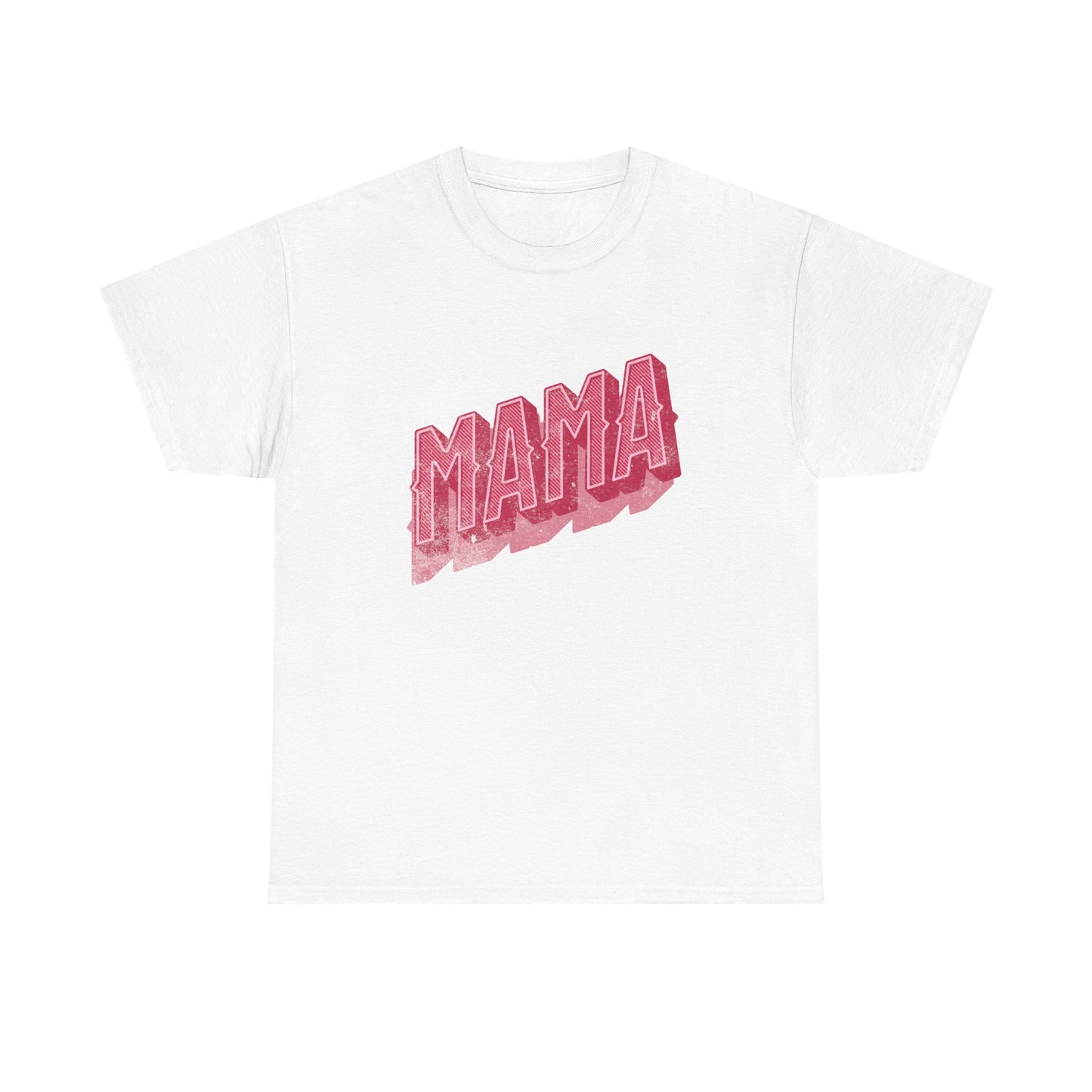 Mama Pink Retro Graphic Tee — 'MAMA' Vintage Script Mother's Day T‑Shirt