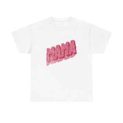 Mama Pink Retro Graphic Tee — 'MAMA' Vintage Script Mother's Day T‑Shirt
