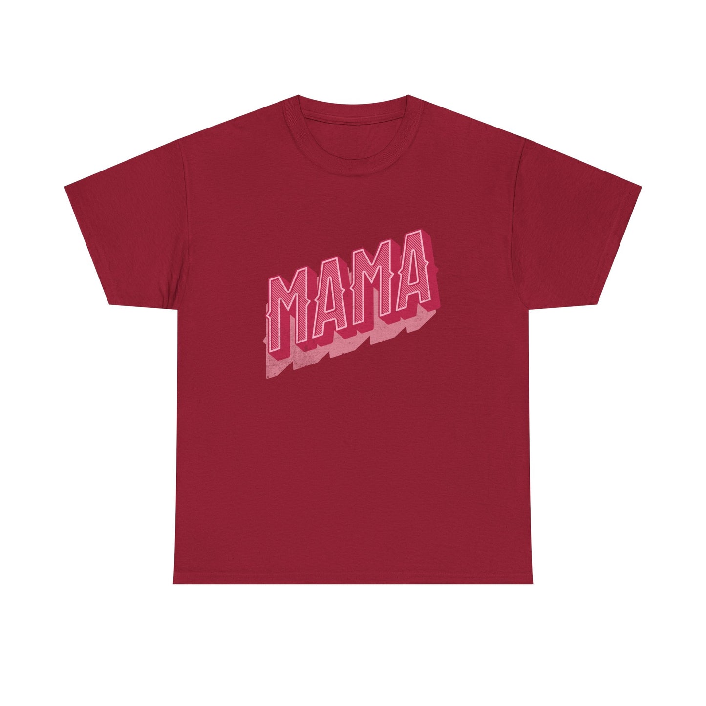 Mama Pink Retro Graphic Tee — 'MAMA' Vintage Script Mother's Day T‑Shirt