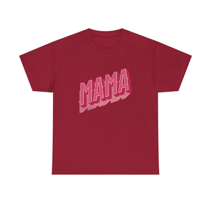 Mama Pink Retro Graphic Tee — 'MAMA' Vintage Script Mother's Day T‑Shirt