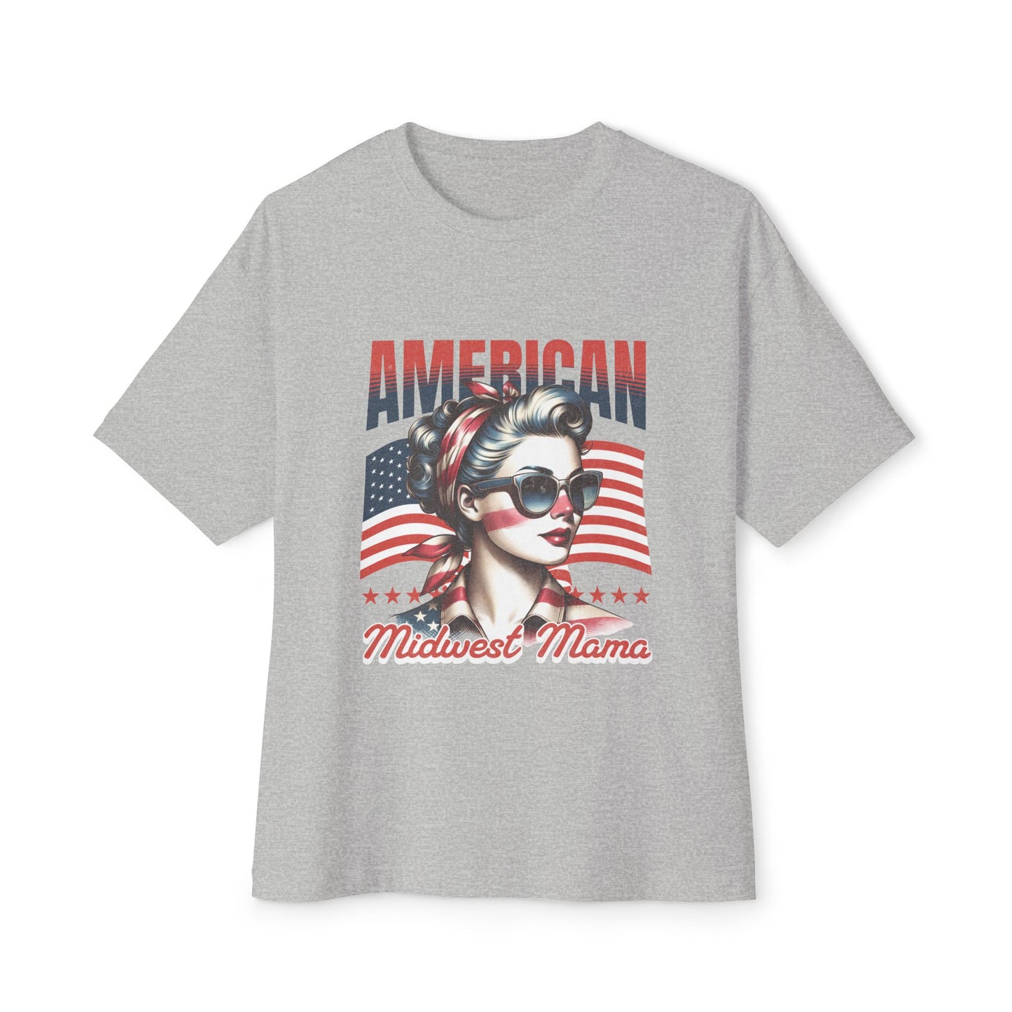 American Midwest Mama Tee — Patriotic Vintage Rosie Graphic Shirt