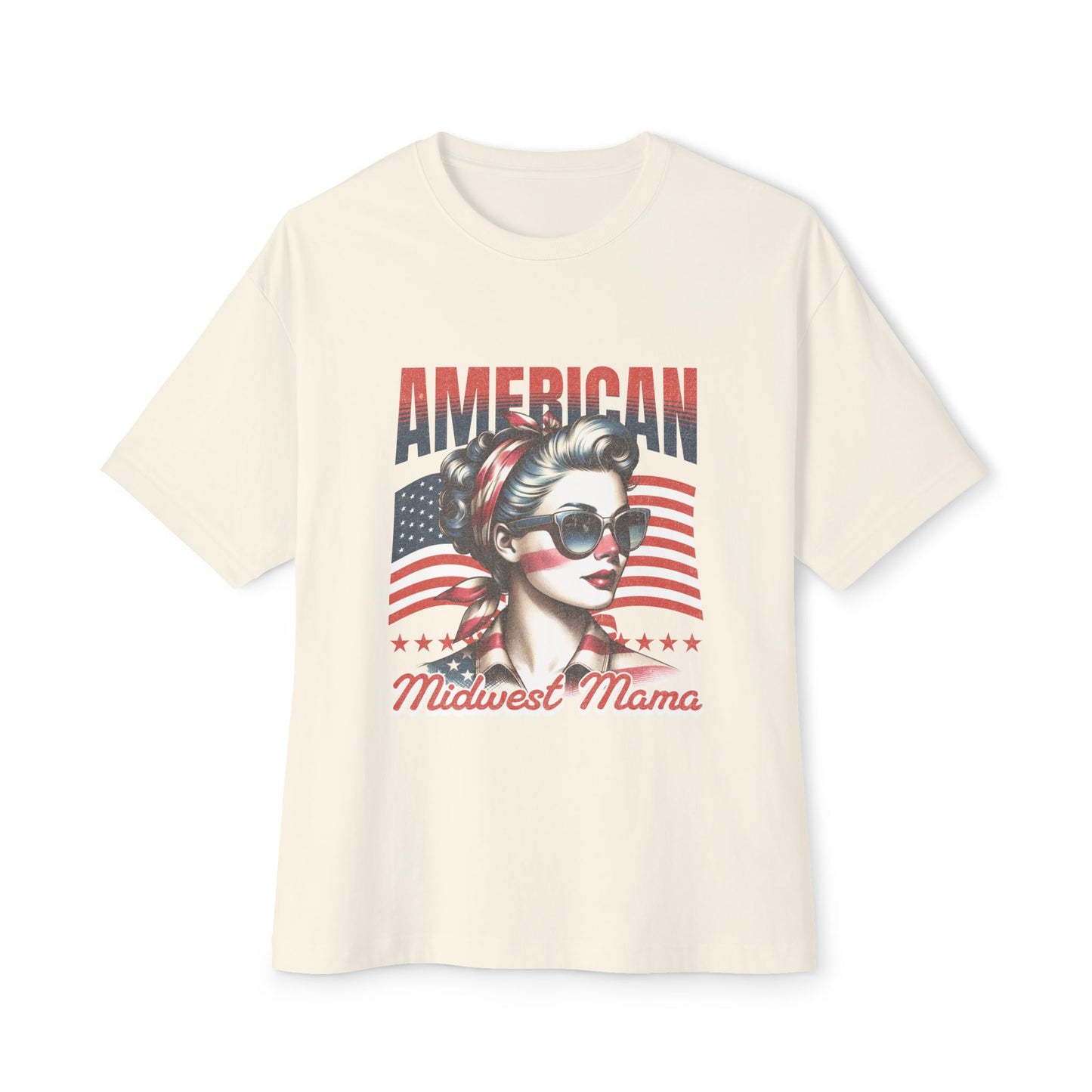 American Midwest Mama Tee — Patriotic Vintage Rosie Graphic Shirt