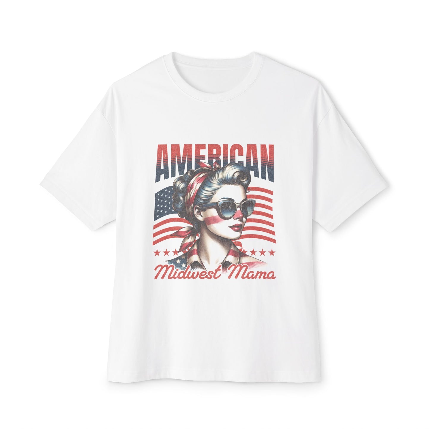 American Midwest Mama Tee — Patriotic Vintage Rosie Graphic Shirt
