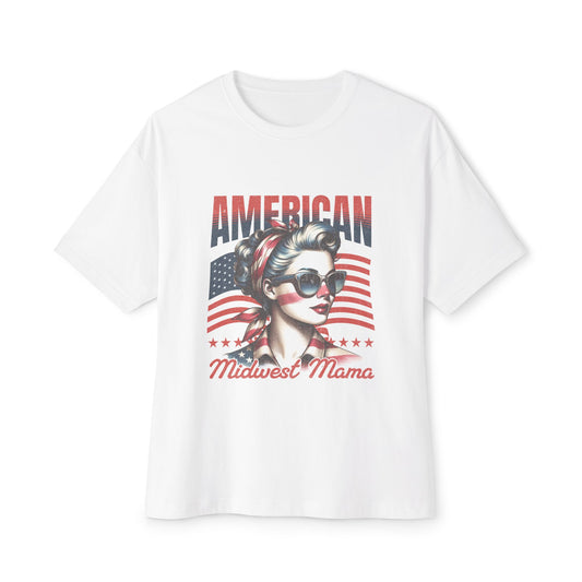 American Midwest Mama Tee — Patriotic Vintage Rosie Graphic Shirt