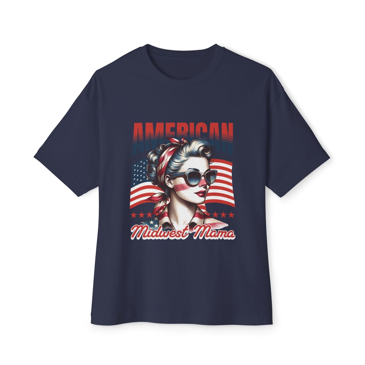 American Midwest Mama Tee — Patriotic Vintage Rosie Graphic Shirt