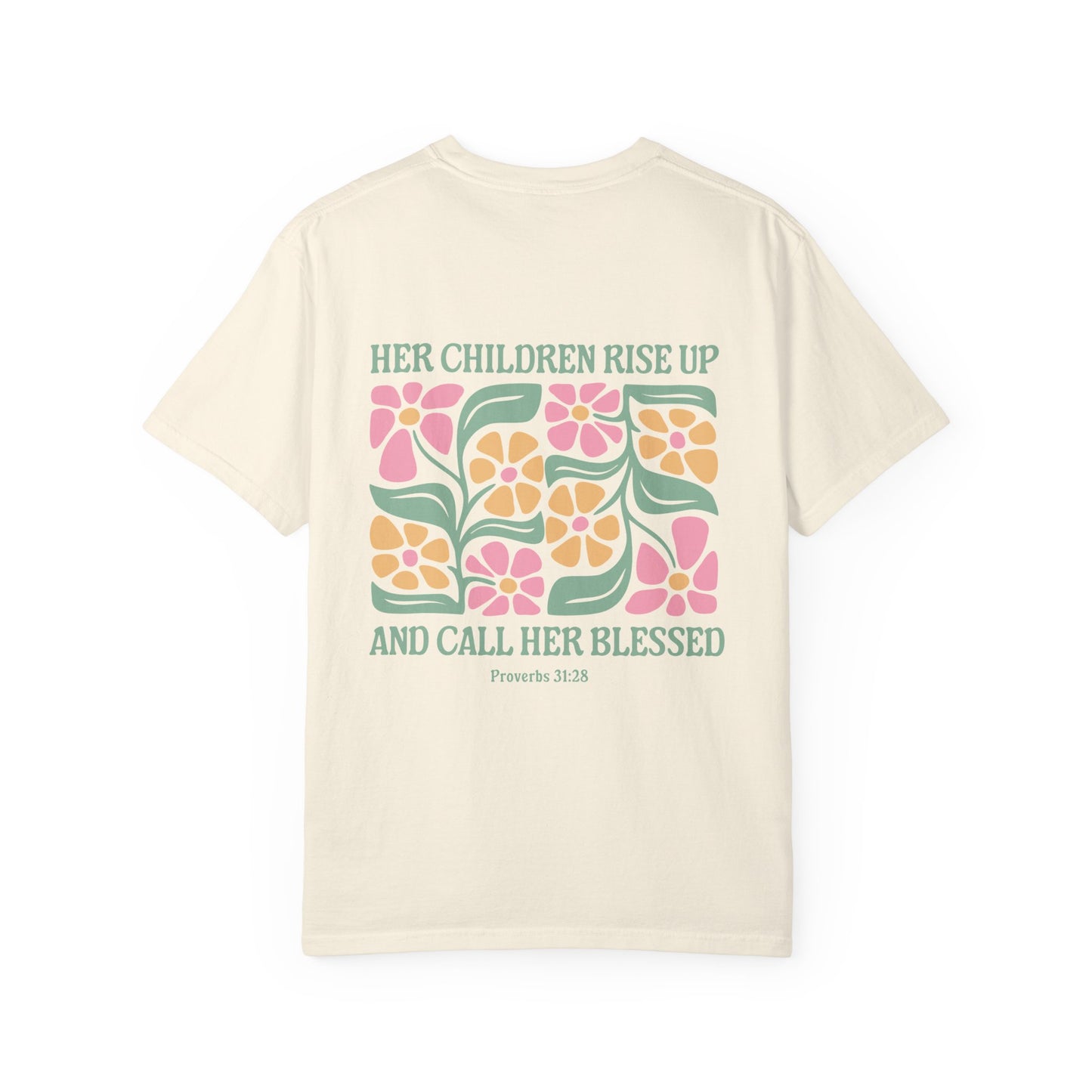 Women's Floral 'Her Children Rise Up and Call Her Blessed' T-Shirt